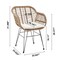 Manhattan Comfort Antibes 1.0 Steel Rattan 3-Piece Patio Conversation Set with Cushions in Cream OD-CV010-CR - alternate 4